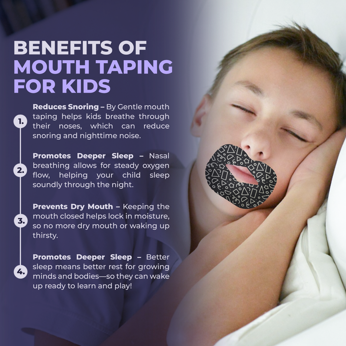 Muzzle® Mouth Tape For Kids (Medium Hold)