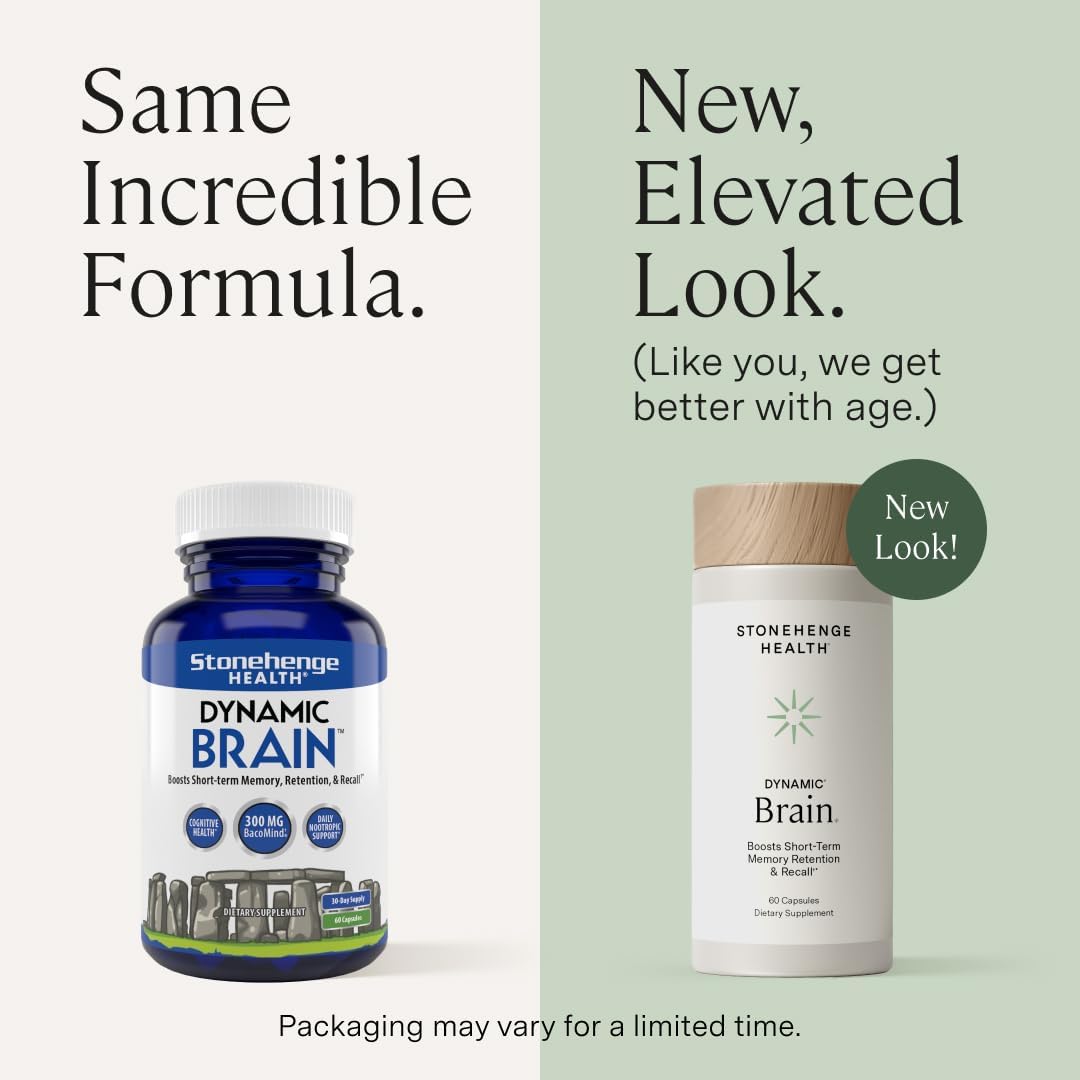 Stonehenge Health Dynamic Brain Supplement For Enhanced Memory and Focus 60 Caps