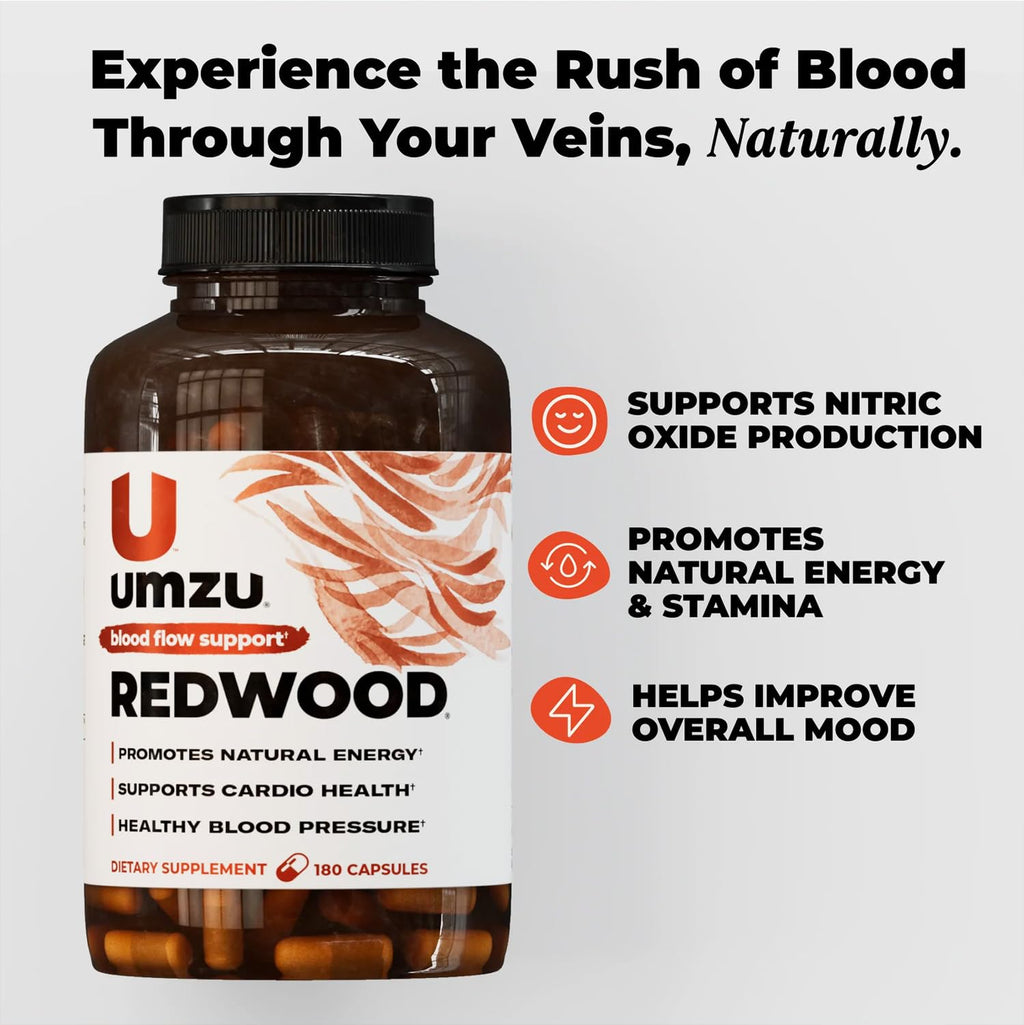 UMZU Redwood Max Nitric Oxide Booster, 1-Month Supply – Advanced Nitric Oxide