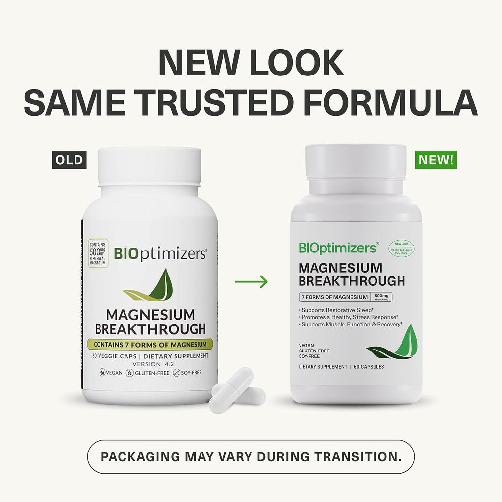 BIOptimizers Magnesium Breakthrough — 7 Forms of Magnesium, 60 Capsules