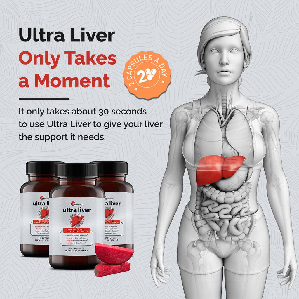 UpWellness Ultra Liver Support – TMG, NAC & Milk Thistle Formula for Liver and Gallbladder Health