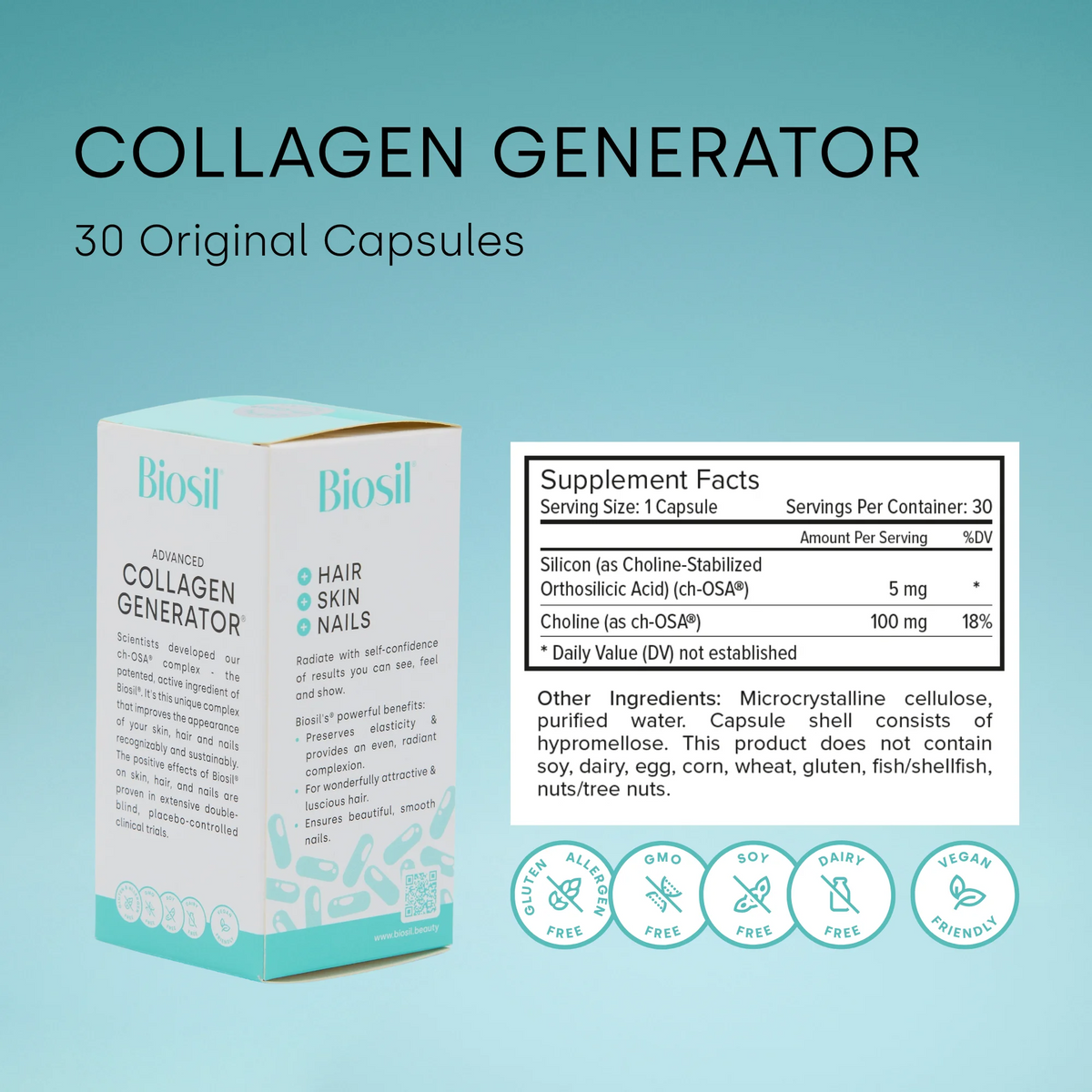 Biosil® Advanced Collagen Generator, Original Capsules 120 capsules