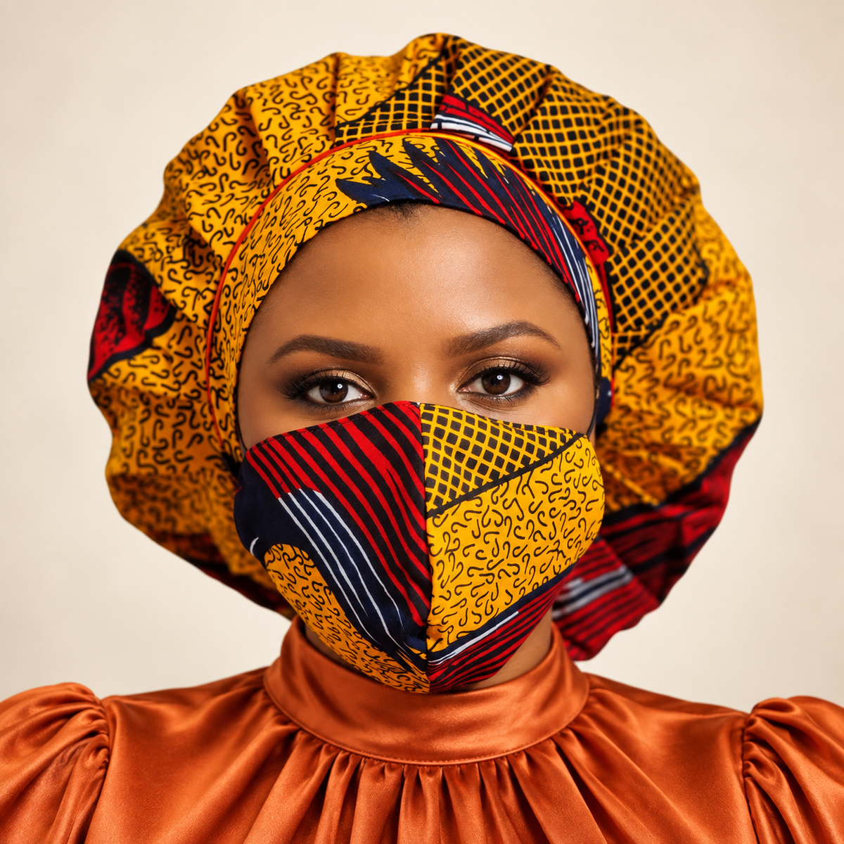 Duma Mbili Kente African Print Bonnets