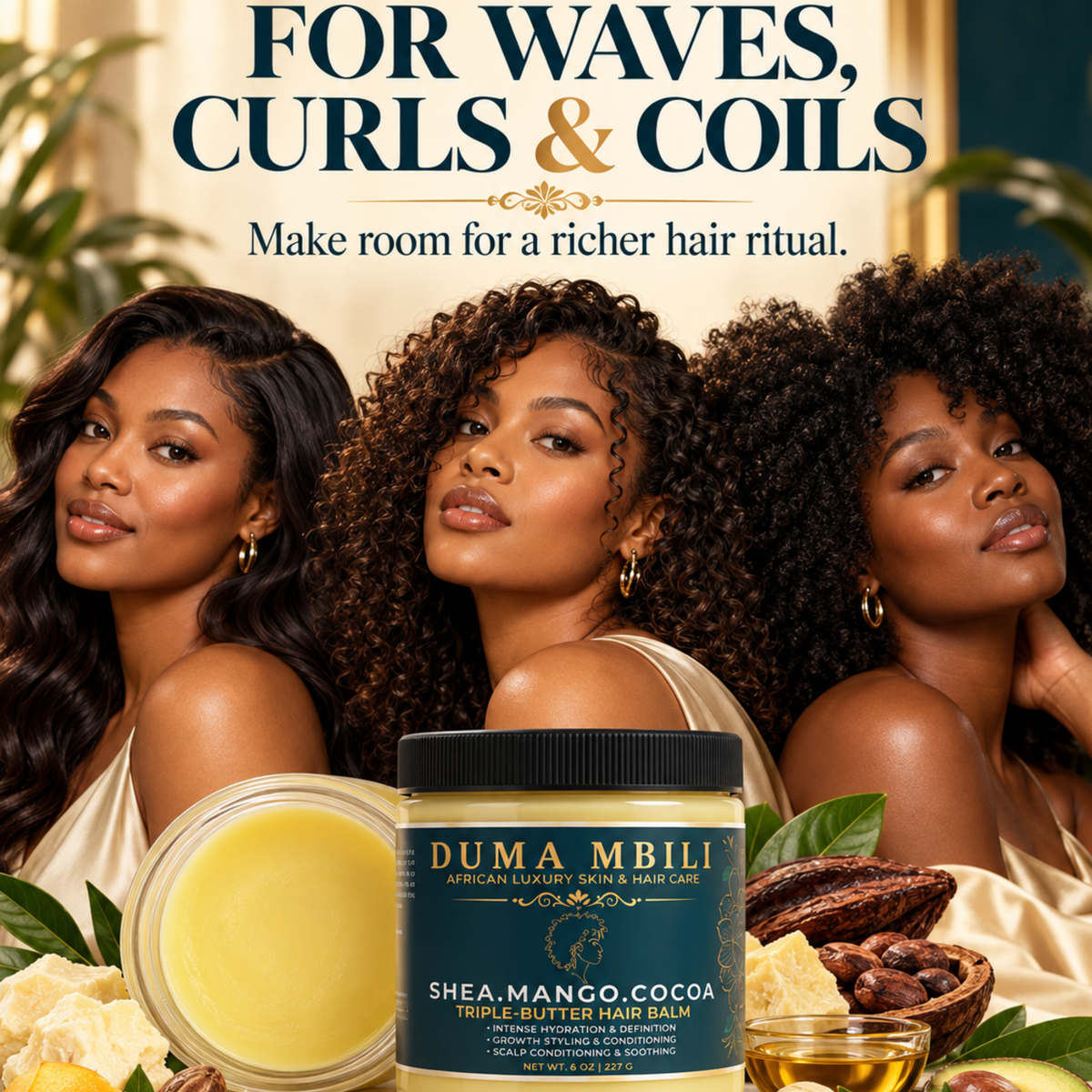 Duma Mbili Shea • Mango • Cocoa Triple-Butter Hair Balm
