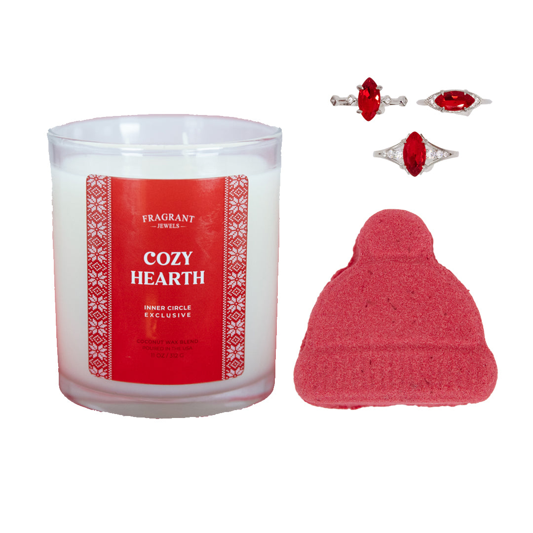 Cozy Hearth - Candle and Bath Bomb Set