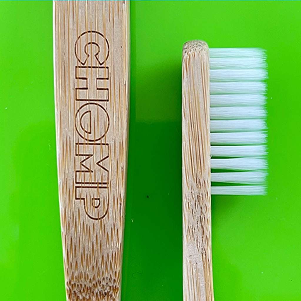 CHOMP Bamboo Flossing Toothbrush 4-PACK