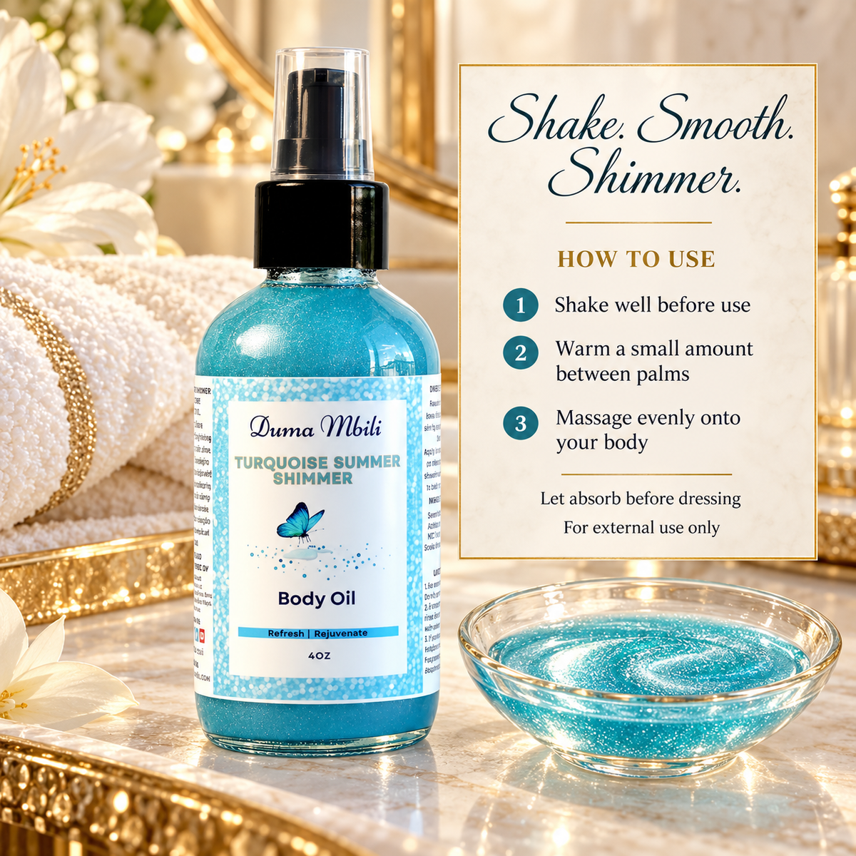 Turquoise Summer Shimmer Body Oil