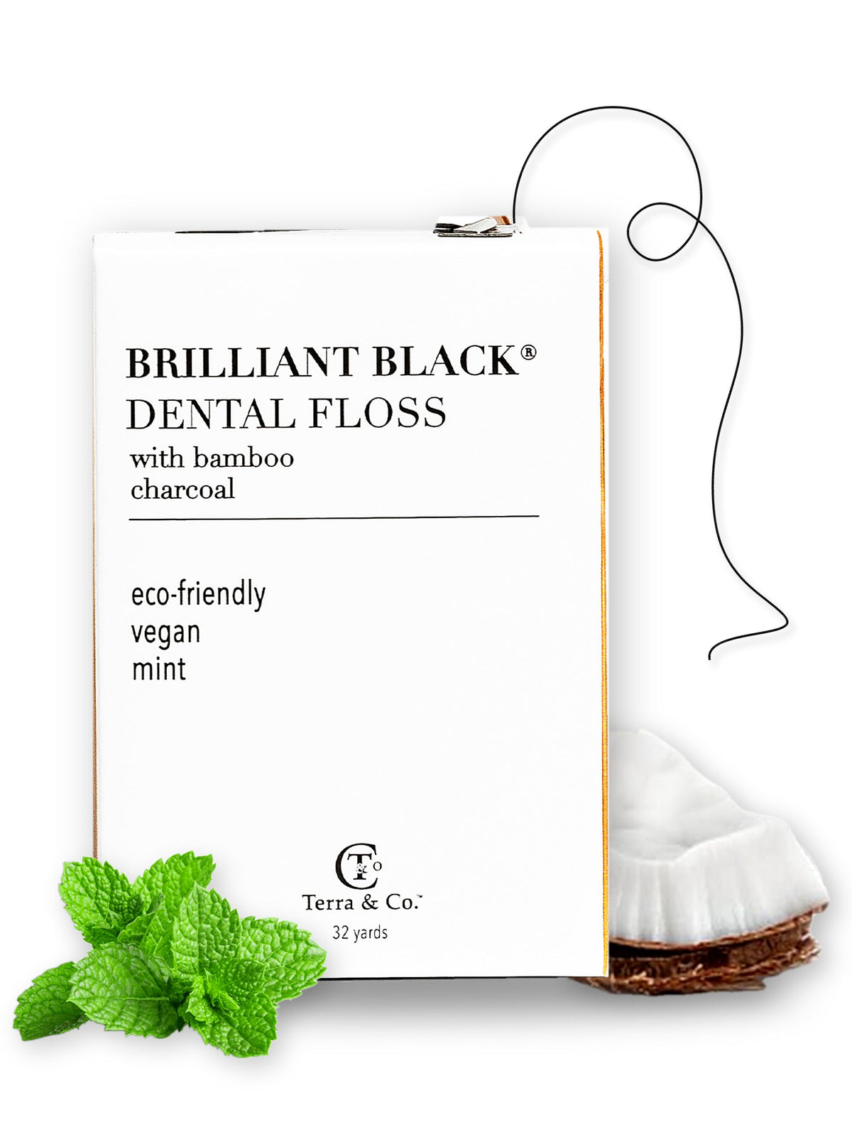 Brilliant Black® Charcoal Bamboo Dental Floss – Vegan & PFAS-Free