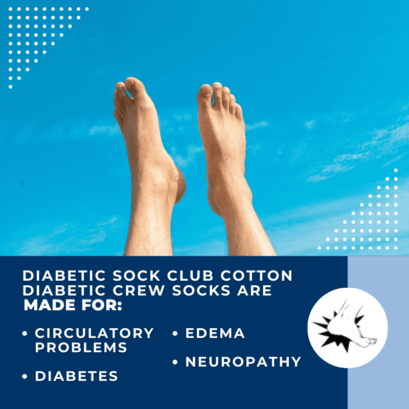 Men's Cotton Diabetic Crew Socks (6 Pair)
