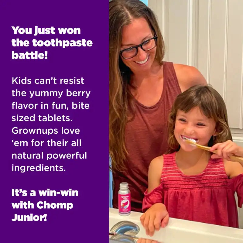 CHOMP JR Very Berry NHAP Toothpaste Tablets