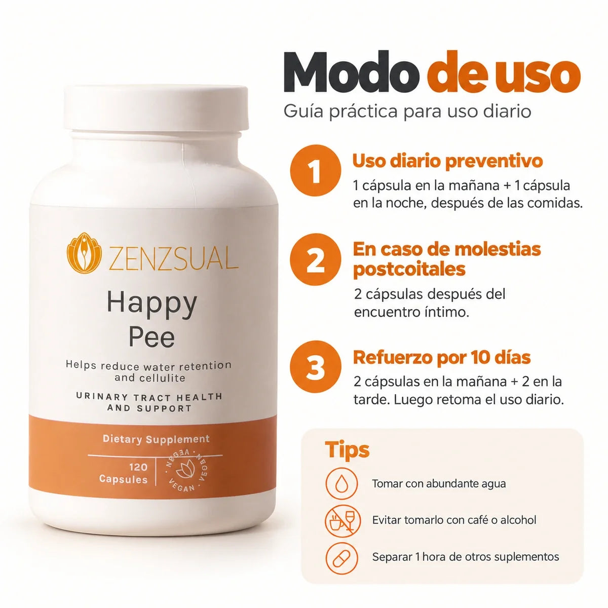Happy Pee - Suplemento Nutricional para la Salud Urinaria Femenina